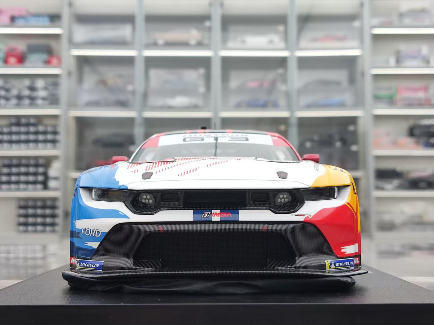 Topspeed 1/18 Ford Mustang GT3 #64 Ford Multimatic Motorsports 2024 White/Blue/Red Livery TS0602