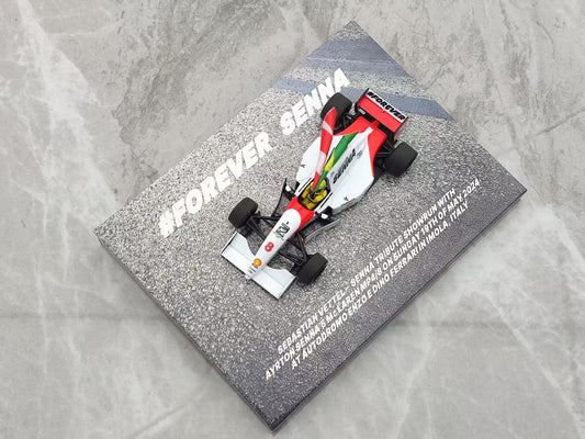 MINICHAMPS 1/43 McLaren FORD MP4/8 - SEBASTIAN VETTEL - Includes figure and flag, red and white livery 530934305