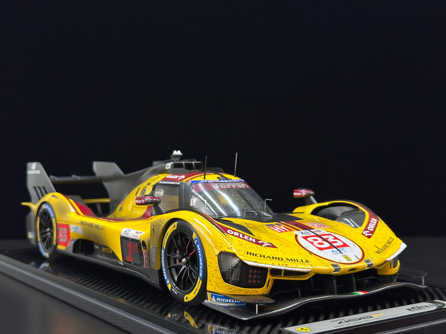 BBR 1/12 Ferrari 499P Le Mans 2025 - Ye Yifei's championship sprint in dirty form - Le Mans #83 - BBR1228Cdirty