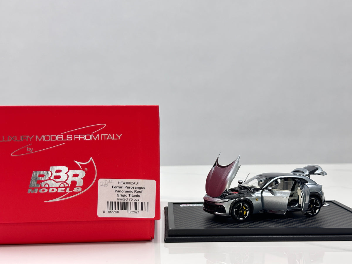 BBR 1/43 Ferrari Purosangue (Panoramic Roof Version) – Titanium Grey – HE43002AST