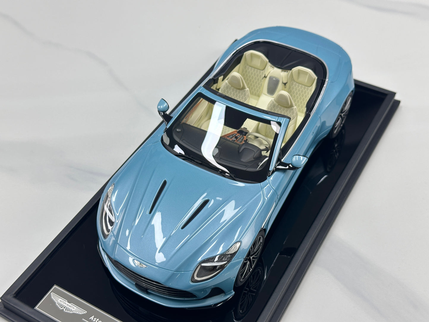 Xiaoguang Model & MotorHelix 1/18 Aston Martin DB12 Volante Convertible – Caribbean Blue (MH384)