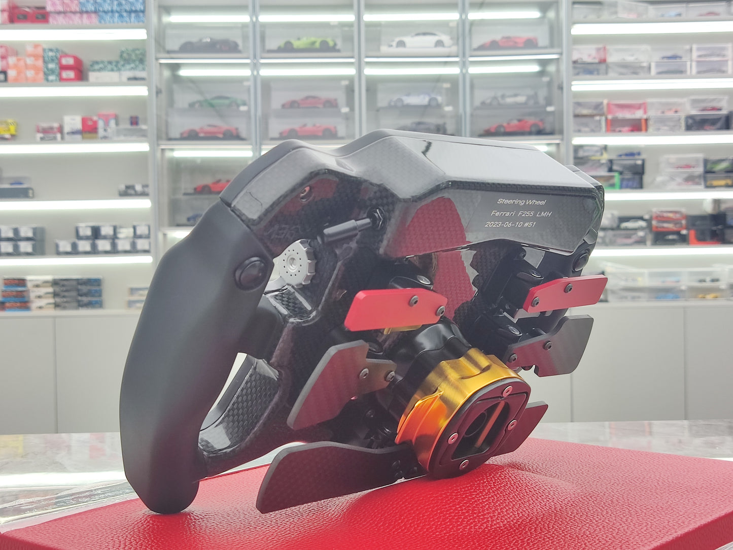 Amalgam 1/1 Ferrari 499P 2023 Le Mans Champion Steering Wheel Black M6314-SC1