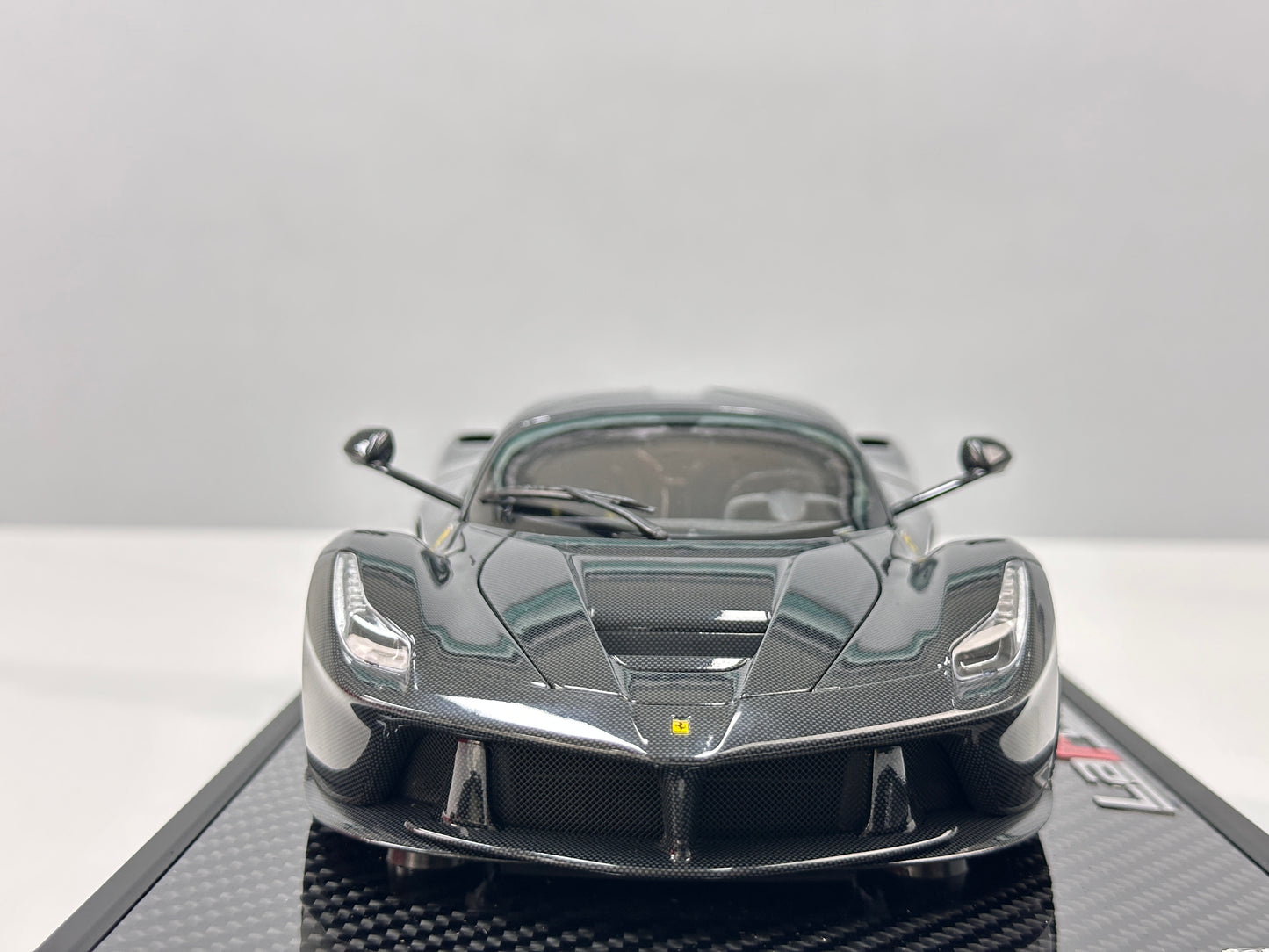 BBR 1/18 Ferrari LaFerrari, Alloy Alloy Fully Open, Carbon Fiber Sole, Black Knight BBR182244A