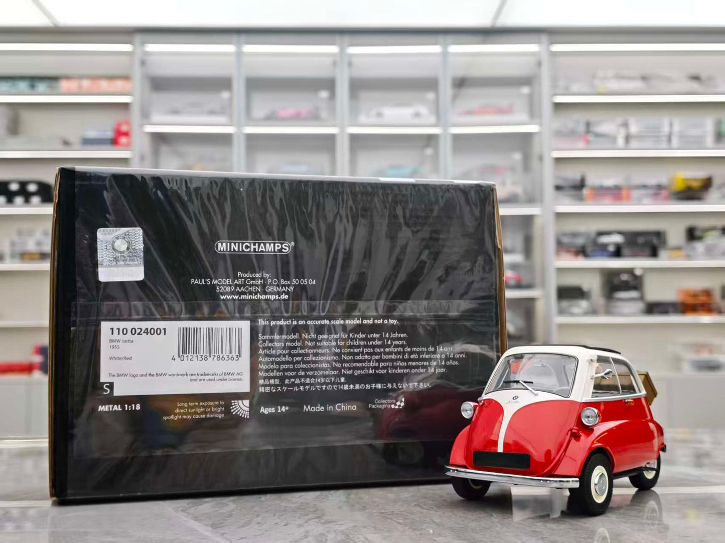 MINICHAMPS 1:18 BMW ISETTA -1955 Red 110024001