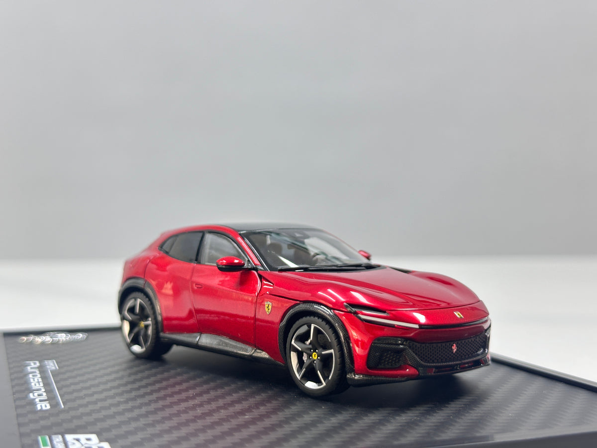 BBR 1/43 Ferrari Purosangue Die-cast Model (Fully Opening) – Black Roof, Rosso Magma Metallic – HE43001BST