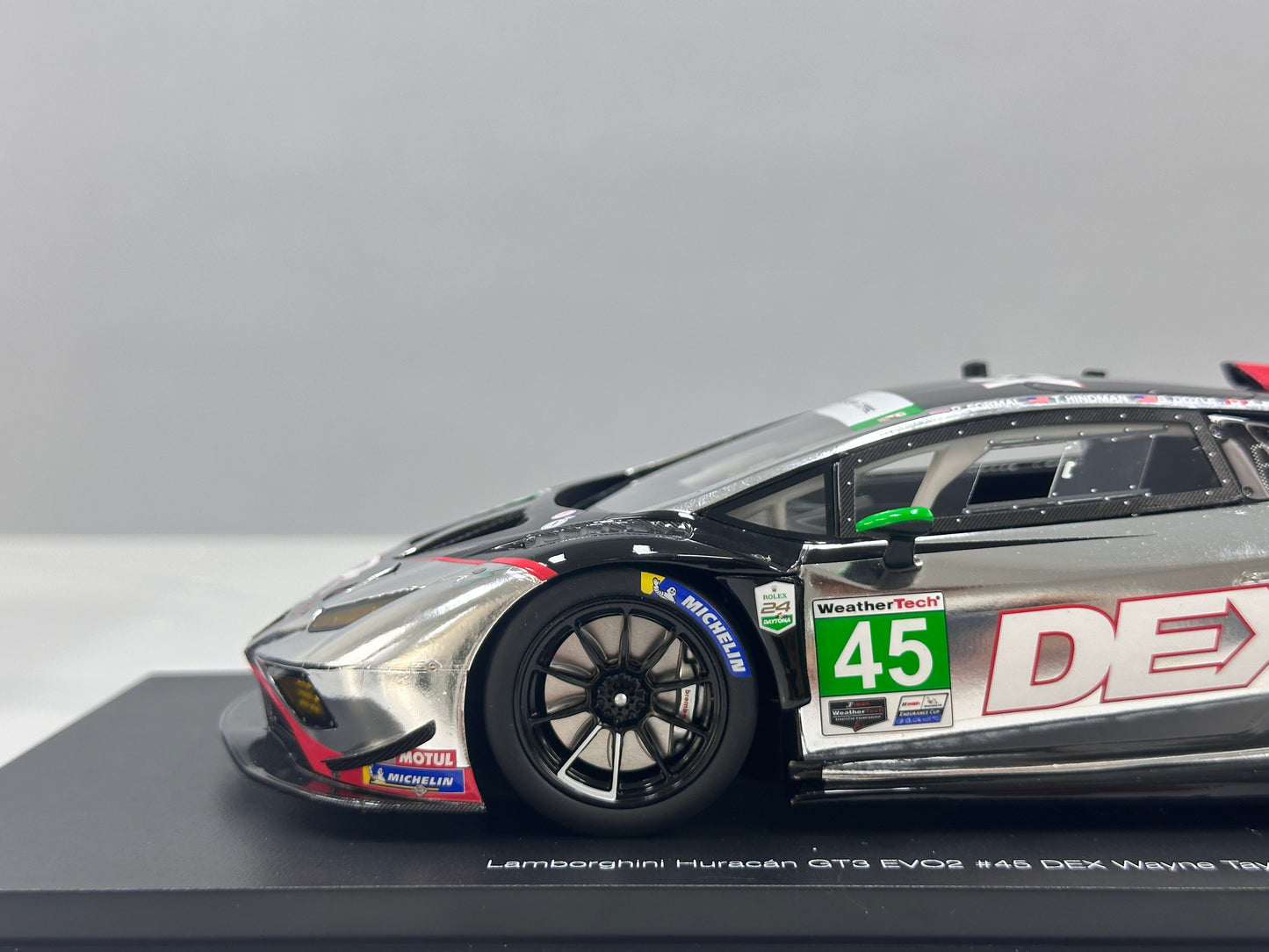 Topspeed 1/18 Lamborghini Huracán GT3 EVO2 #45 DEX Wayne Taylor Racing Silver/Black Livery TS0655