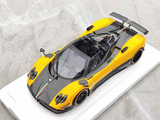 Almost Real 1/18 Pagani Zonda Cinque Roadster-2009 Yellow Alloy Fully Opening Car Model 850613001
