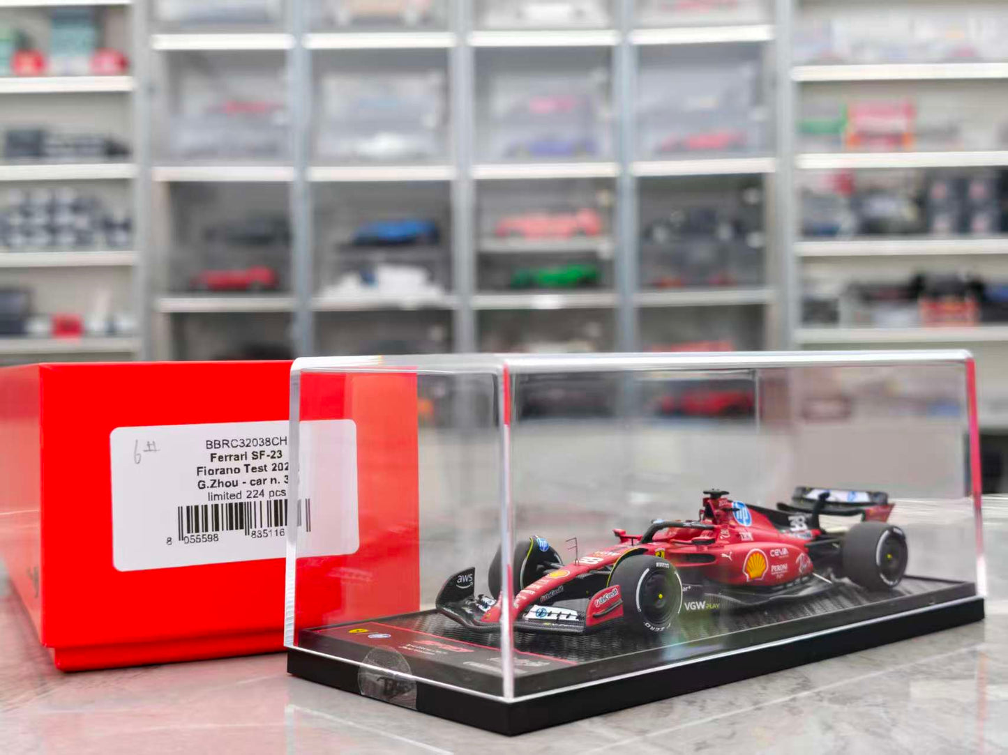 BBR 1/43 Ferrari F1 FIORANO TEST 2025 MR. Zhou SF-23/38# Red BBRC32038CH