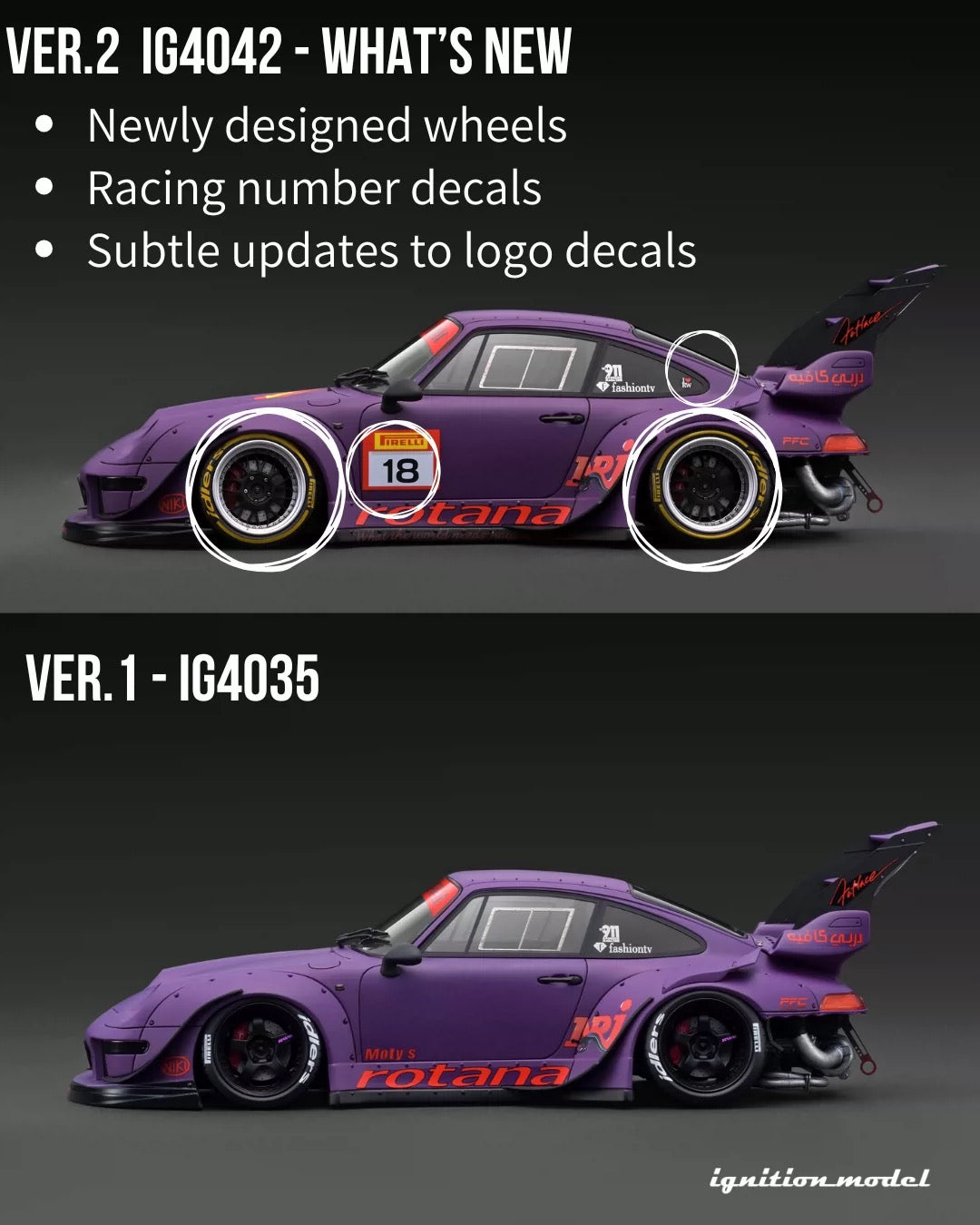 IG 1/18 Porsche RWB 993 Mr. Nakai Resin Model IG4042