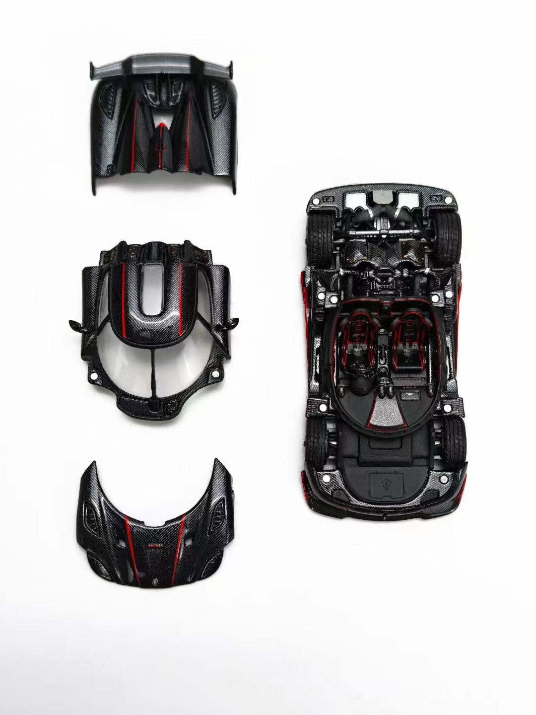 Frontiart 1/64 Koenigsegg Agera RS Genesis Carbon + Red Stripes
