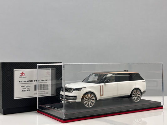 BBA MODEL 1:18 Land Rover Range Rover Autobiography — Pearl White with Platinum Roof (BBA065)