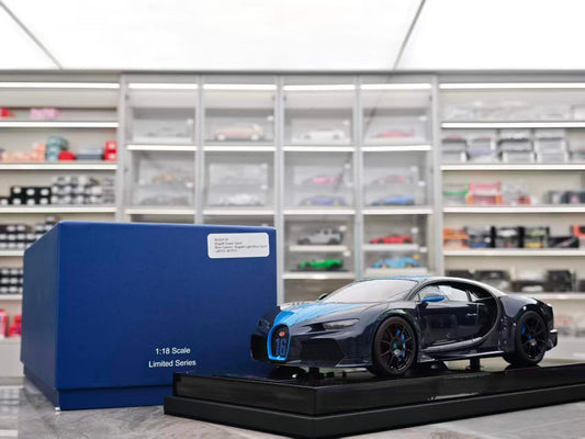 MR 1/18 Bugatti Chiron Super Sport Carbon Blue BUG012F
