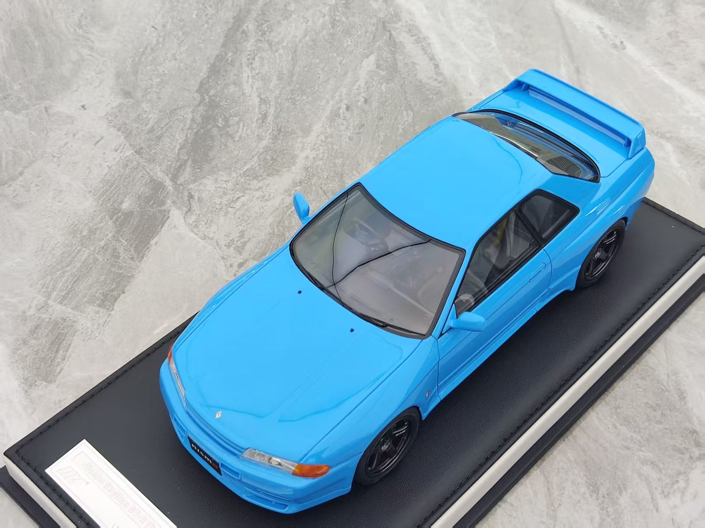 MOTORHELIX 1/18 Nissan Kyline GT-R (R32) Customized Version Cyan Blue Resin Model MH317
