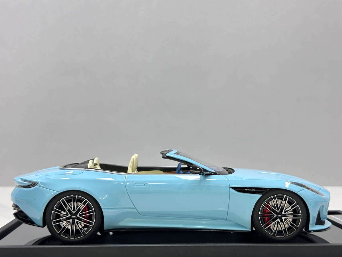 MOTORHELIX 1/18 Aston Martin DB12 Volante Convertible - Glass Blue (MH397)