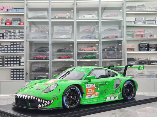 SPARK 1/12 Porsche 911 RSR-19 Project 1 Team, #56, 2023 Le Mans 24 Hours, Green Tyrannosaurus Rex, 12S044