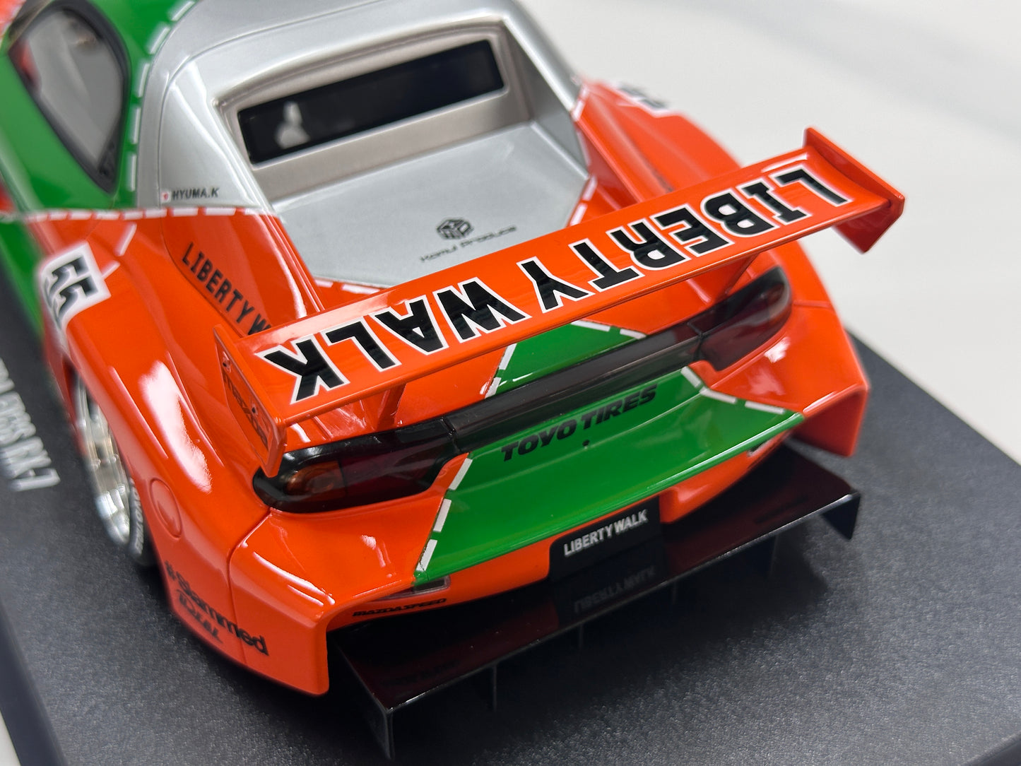 GT Spirit 1/18 Mazda LB-WORKS RX-7 LB Super Silhouette Green/Orange GT568