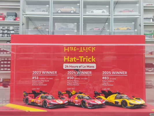 BBR 1/43 Ferrari 2023, 2024, 2025 Le Mans Three-Time Champion Special Edition Three-Car Set EMP25LMEX