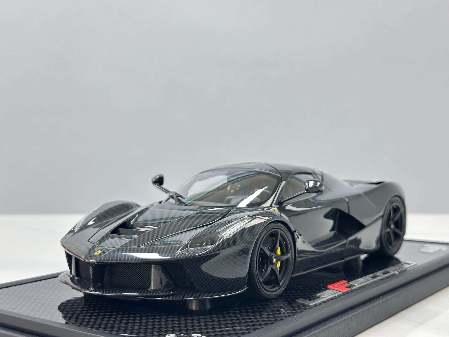 BBR 1/18 Ferrari LaFerrari Alloy Full Open Cargo Carbon Fiber Leather Case Version Black BBR182244CH
