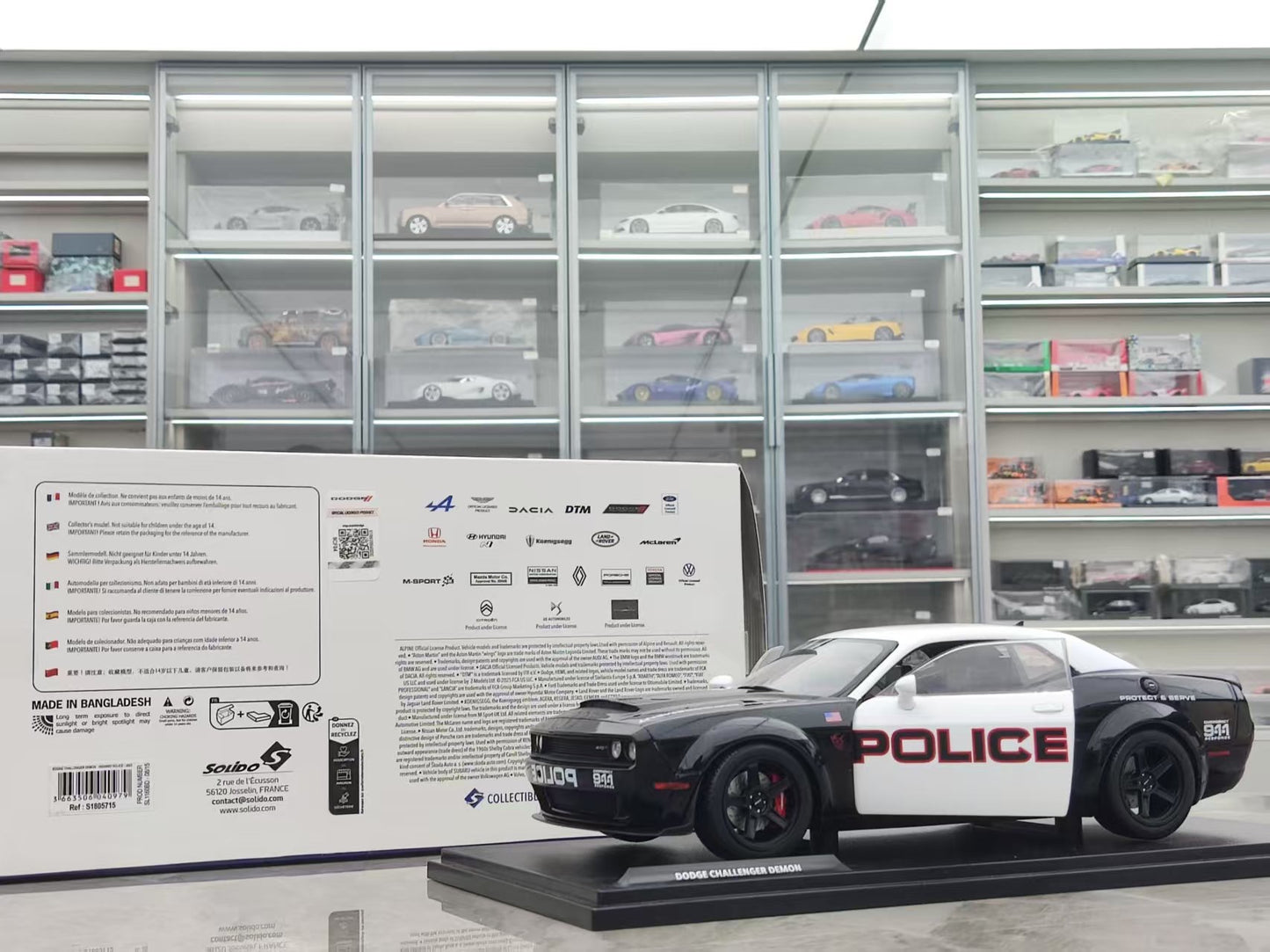 Solido 1/18 Dodge Challenger R/T SCAT PACK Widebody Highway Police Livery S1805715