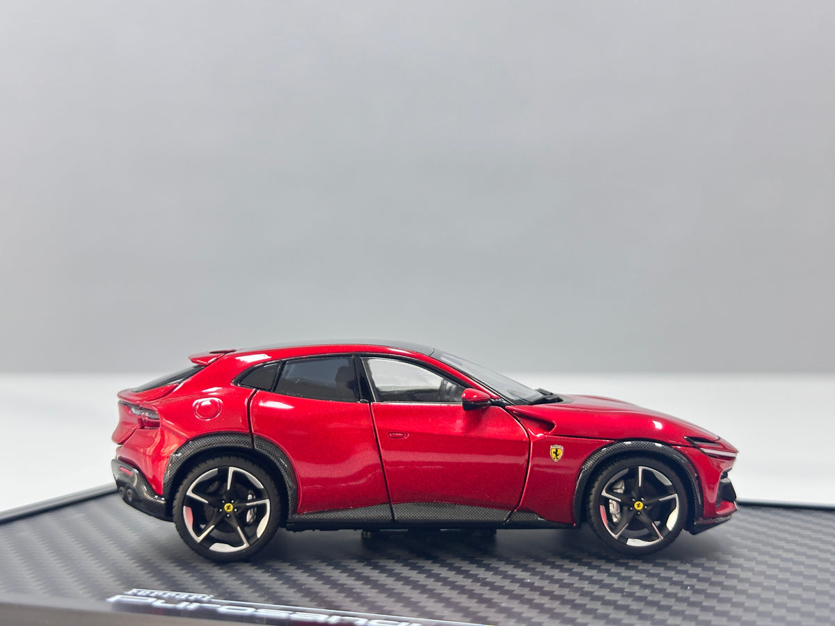BBR 1/43 Ferrari Purosangue Die-cast Model (Fully Opening) – Black Roof, Rosso Magma Metallic – HE43001BST
