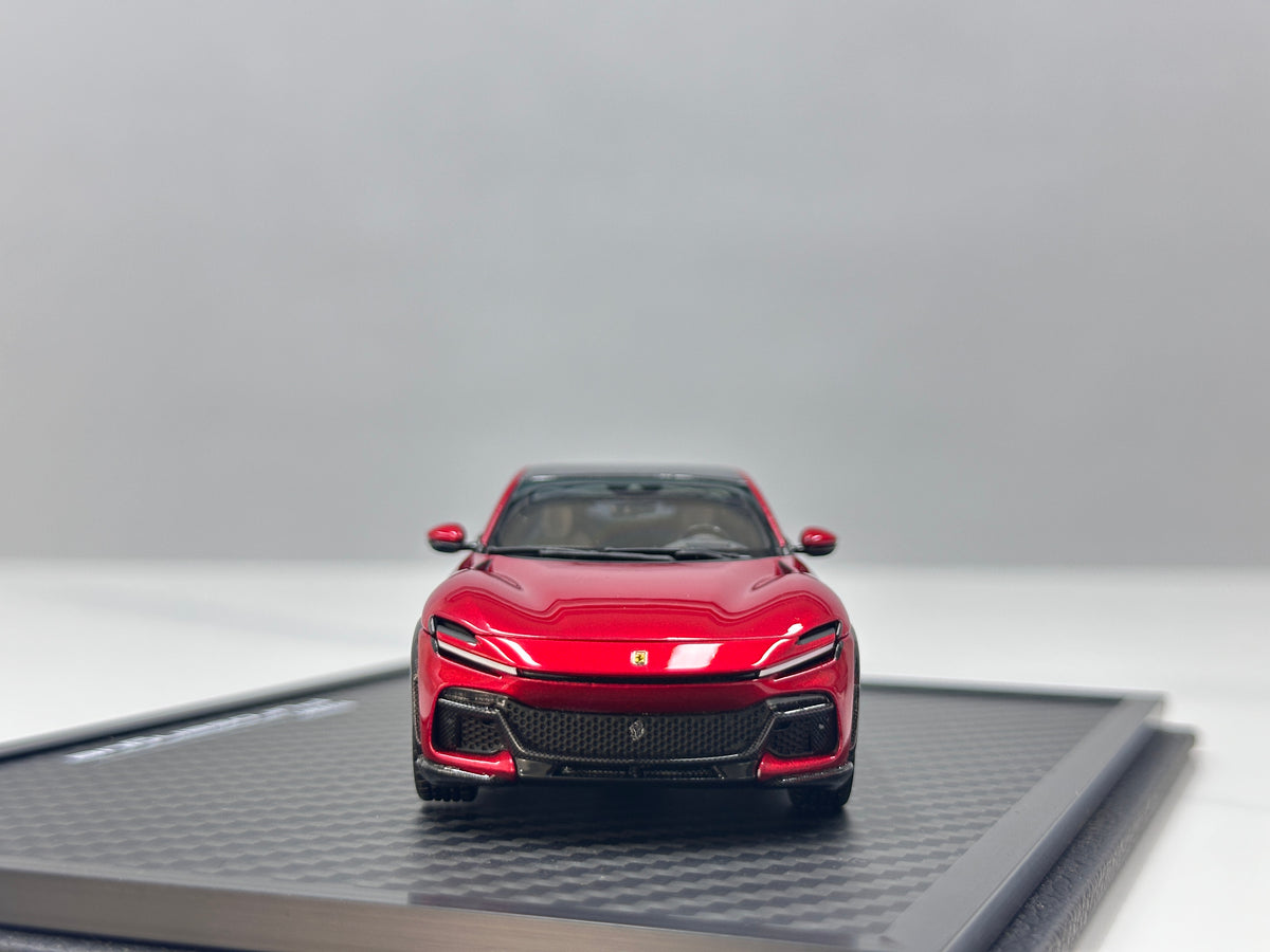 BBR 1/43 Ferrari Purosangue Die-cast Model (Fully Opening) – Black Roof, Rosso Magma Metallic – HE43001BST