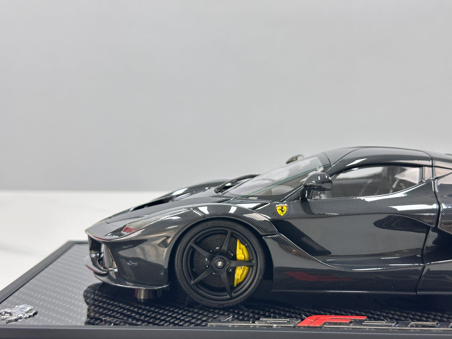 BBR 1/18 Ferrari LaFerrari Alloy Full Open Cargo Carbon Fiber Leather Case Version Black BBR182244CH