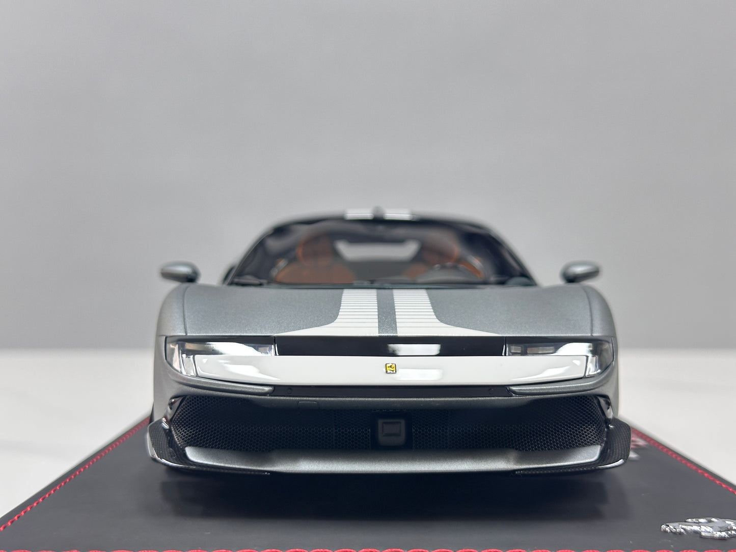 BBR 1/18 Ferrari Testarossa Assetto Fiorano – Matte Grey (Launch Color) with White Livery (P18276A)