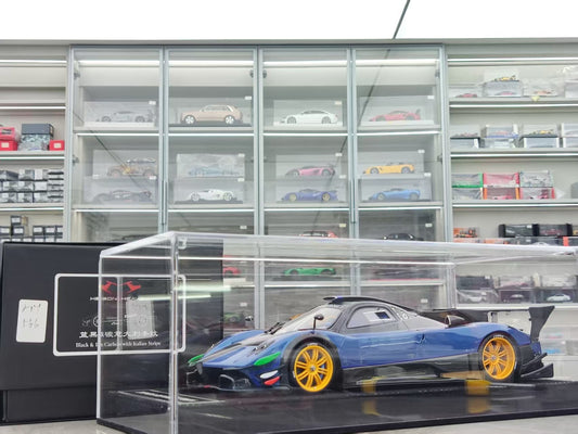 HH Model 1/18 Pagani Zonda R & Evolution Specials Blue & Black Double Carbon Italian Stripes HH566