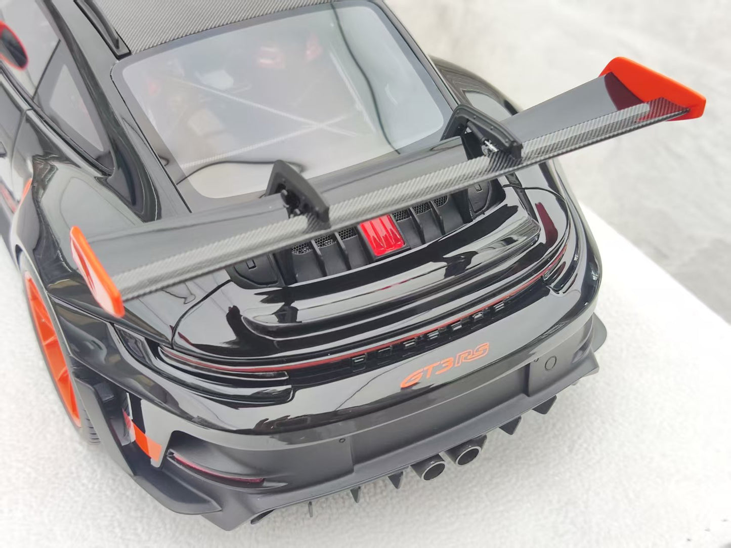 FuelMe 1/18 Porsche 992 GT3RS Black with Orange Decals FM18010LM-20