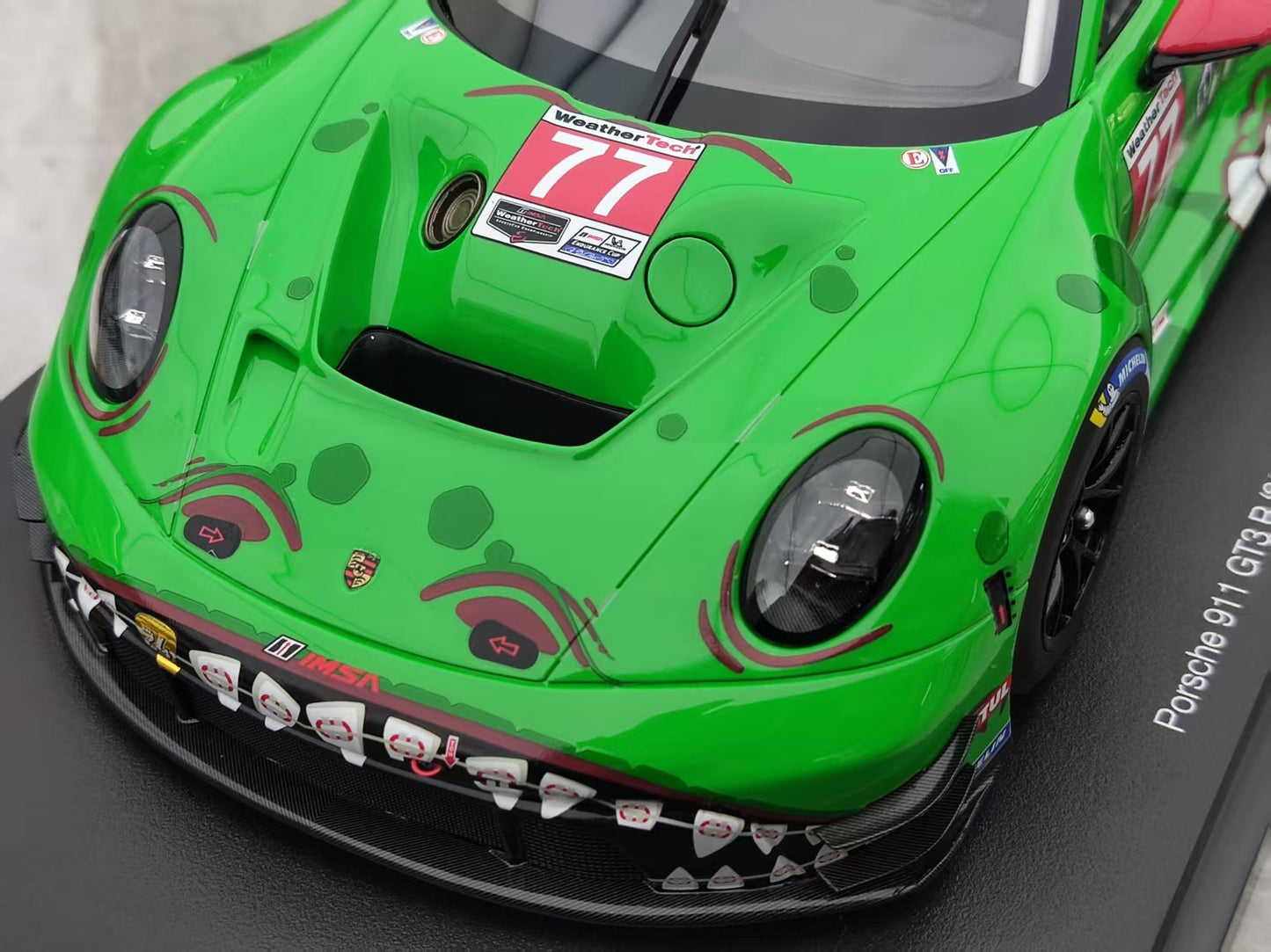 TopSpeed 1/18 Porsche 911 GT3 R (992) #77 AO Racing Green Dinosaur TS0684