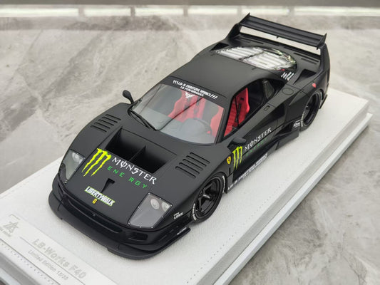 BBA MODEL 1/18 Ferrari F40 LBWK Widebody Modified Version Monster Paint Car Model BBA024