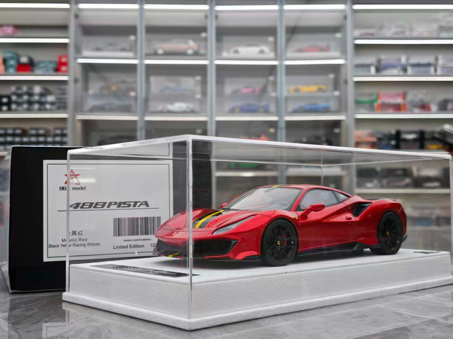 BBA MDOEL 1/18 Ferrari 488PISTA Metallic Red BBA056