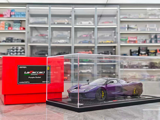 BBR 1/18 Ferrari LaFerrari, fully opening diecast model, carbon fiber base custom edition, Dubai Purple (BB8182237DDJ)