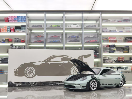 MINICHAMPS 1/18 Porsche 911 GT3 RS Silver Alloy Car Model 110062044