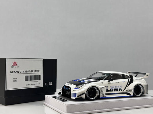BBA MODEL 1/18 Nissan GTR 35GT-RR Blue and White Livery BBA064