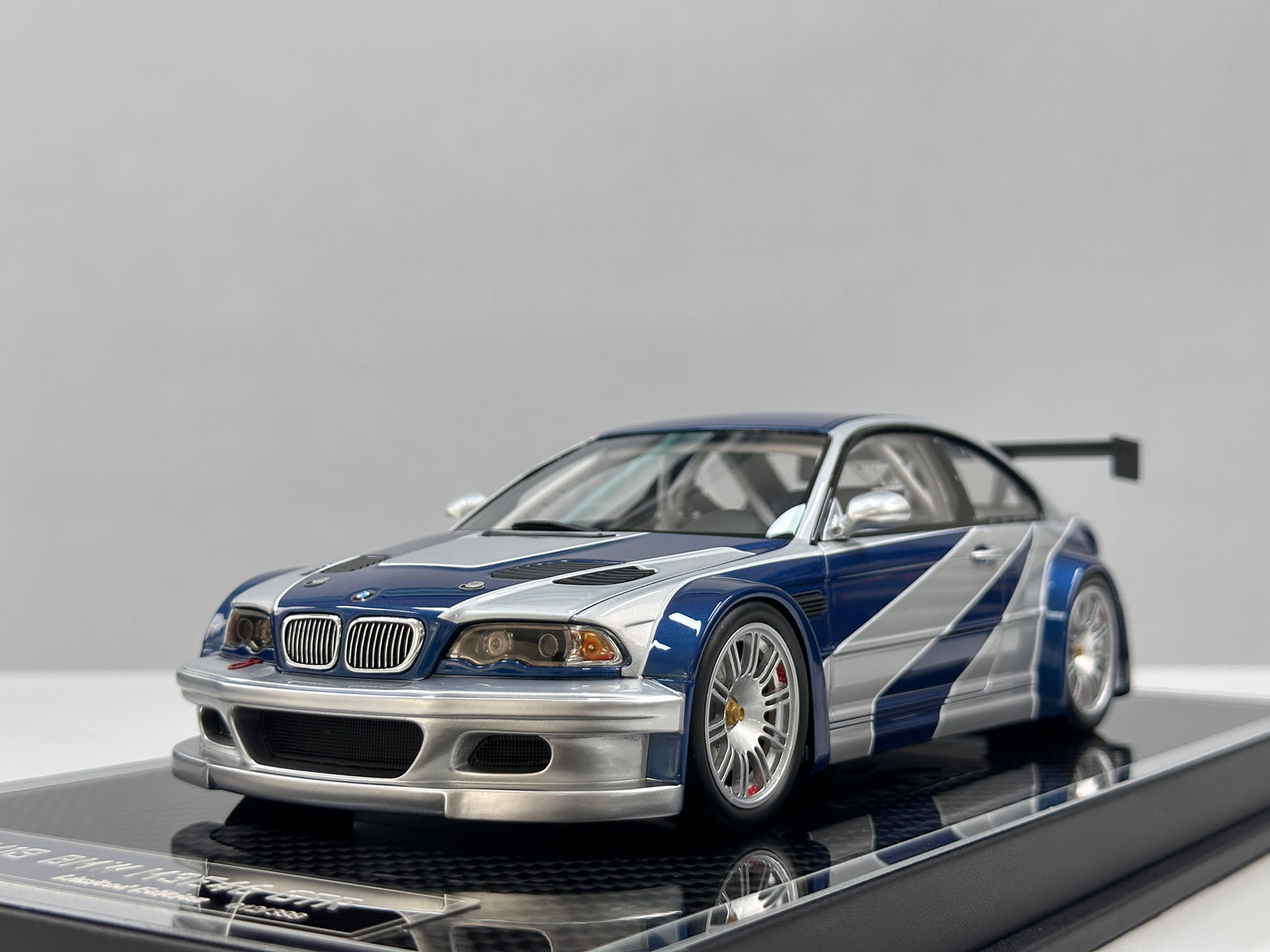ZP 1/18 BMW M3 E46 GTR – *Need for Speed* Classic Blue & Silver Livery (ZP119)