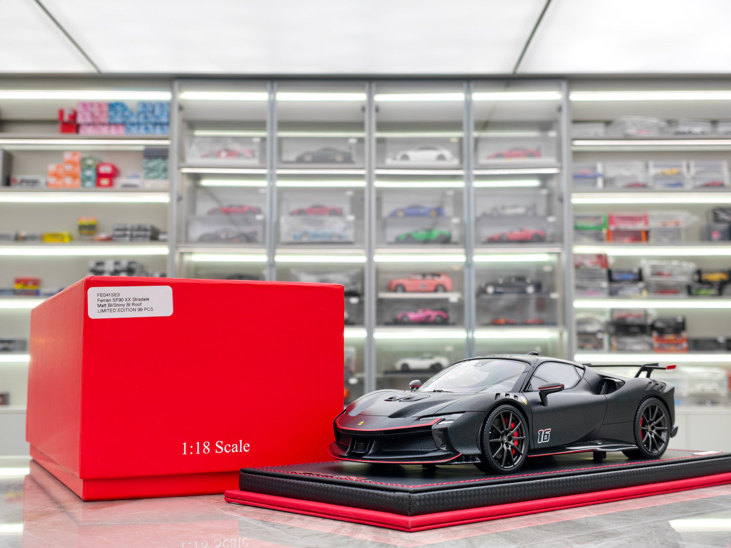 MR 1/18 Ferrari SF90XX Stradale Leclerc Custom Edition Hard FE041SE3