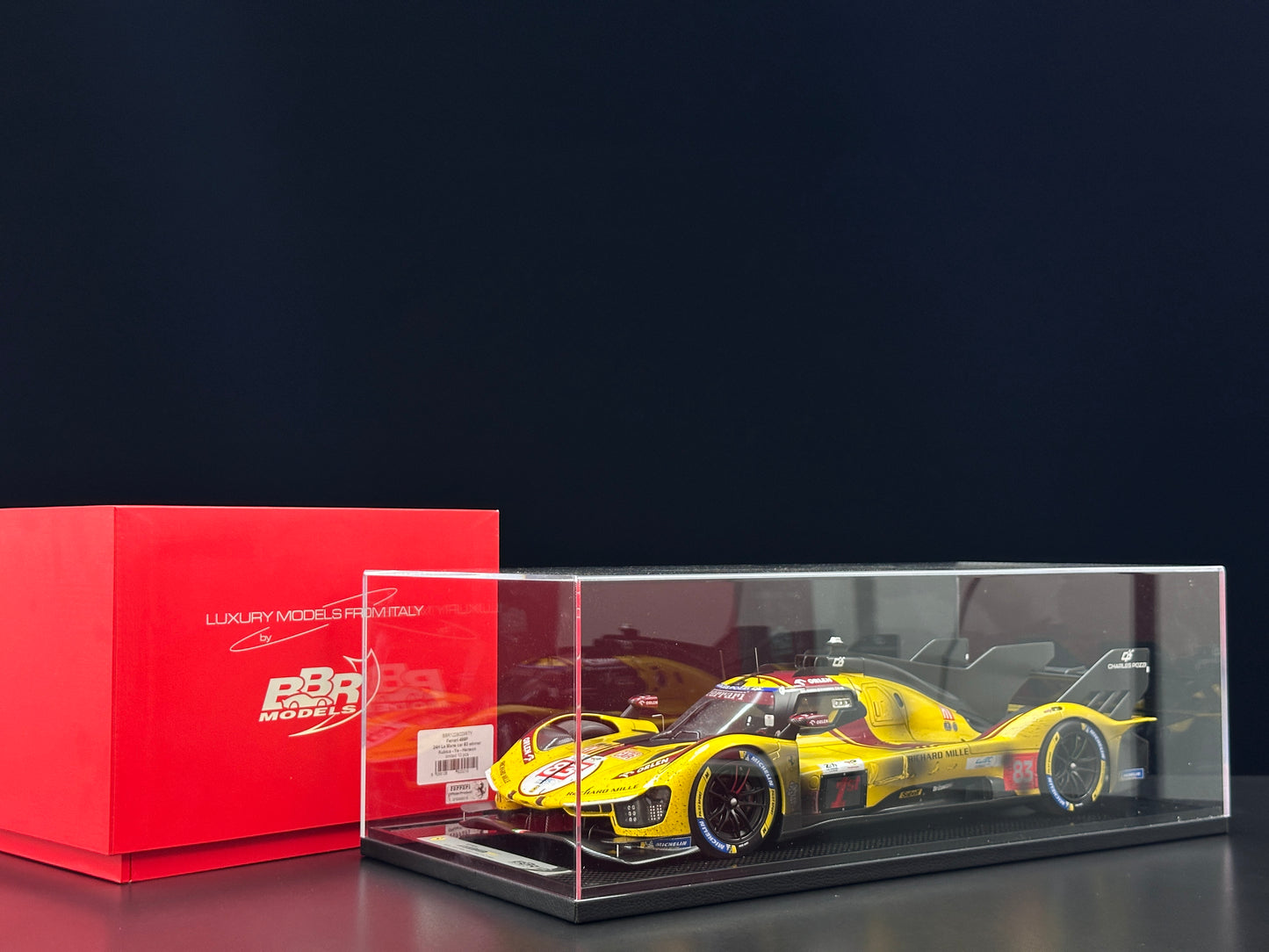 BBR 1/12 Ferrari 499P Le Mans 2025 - Ye Yifei's championship sprint in dirty form - Le Mans #83 - BBR1228Cdirty