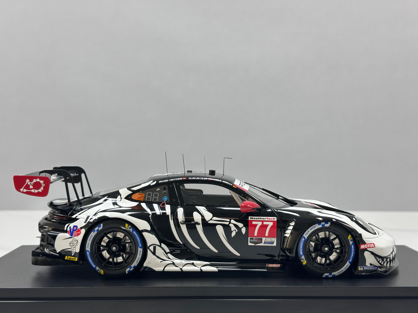Topspeed 1/18 Porsche 911 GT3 R #77 AO Racing 2025 IMSA Petit Le Mans Skeleton Dragon Livery TS0651