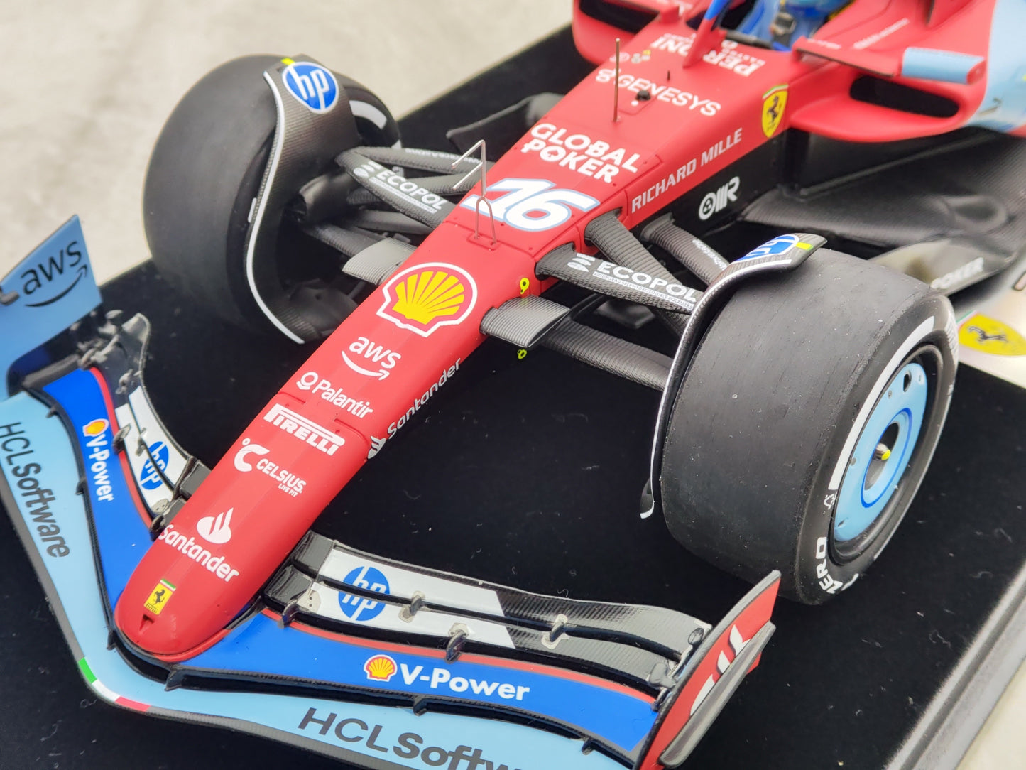 Looksmart 1/18 Ferrari SF-24 2024 Miami Grand Prix third place No. 16 Leclerc F1 model car ornaments LS18F1061