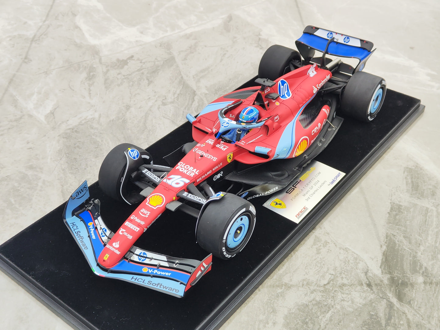 Looksmart 1/18 Ferrari SF-24 2024 Miami Grand Prix third place No. 16 Leclerc F1 model car ornaments LS18F1061
