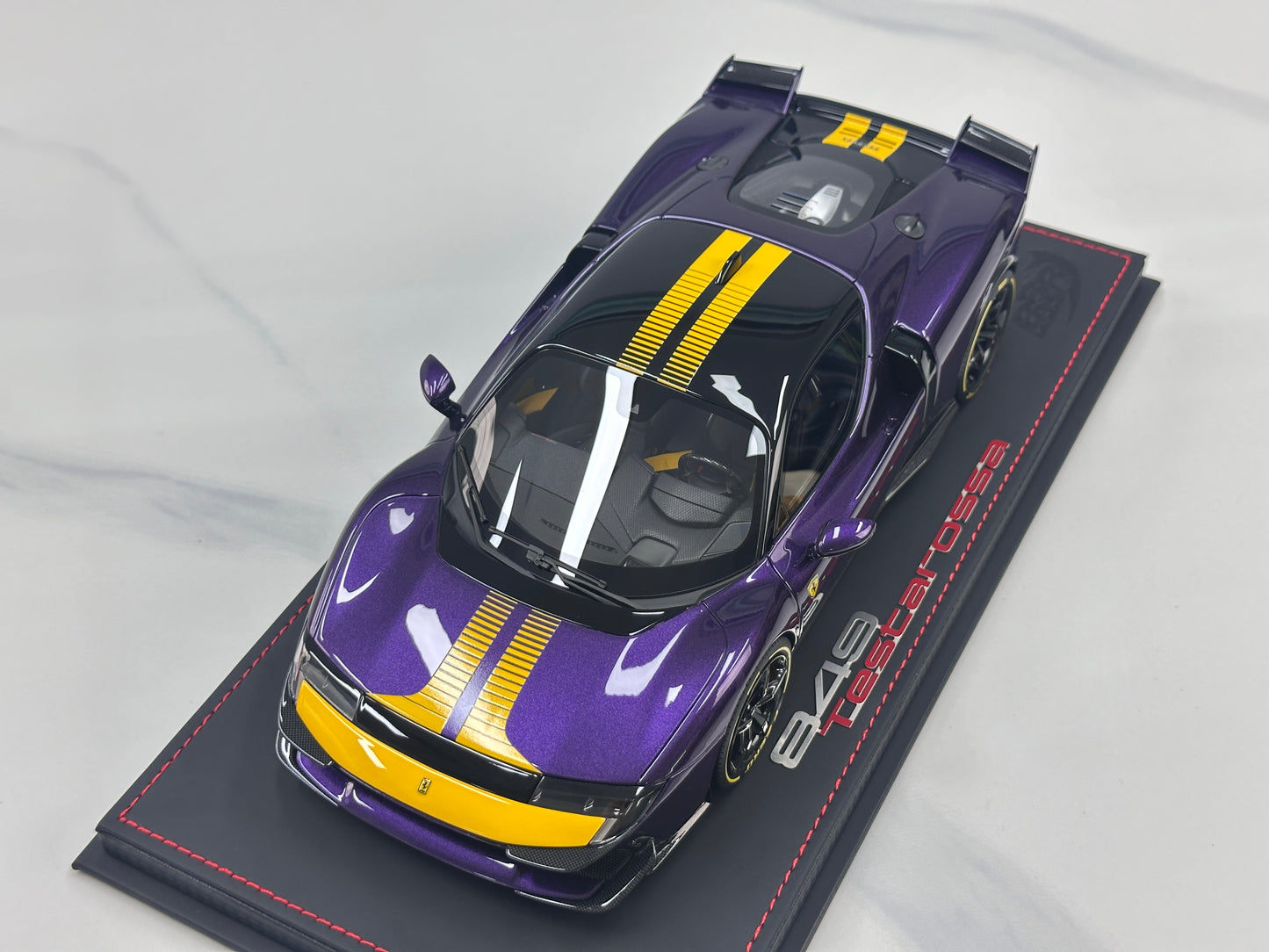 BBR 1/18 Ferrari 849 Testarossa Assetto Fiorano – Hong Kong Purple/Yellow Livery (P18276E)