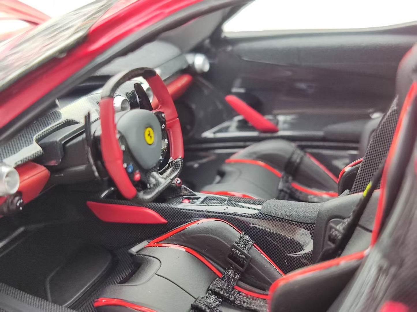 BBR 1/18 Ferrari LaFerrari Diecast Model, Fully Opening, Metallic Red (BBR182240A)