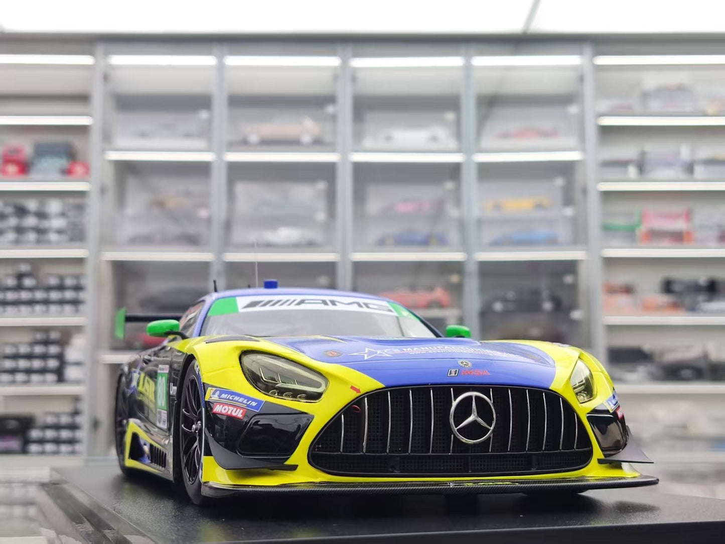 Topspeed 1/18 Mercedes-AMG GT3 EVO #80 Lone Star Racing Blue and Yellow Livery TS0676