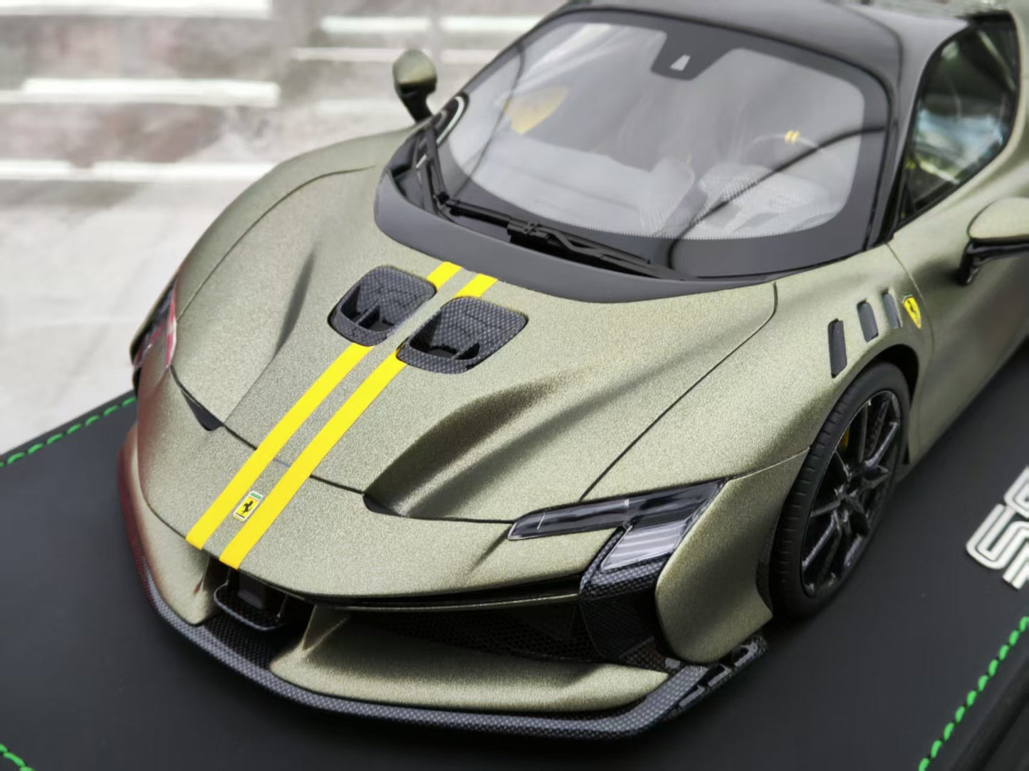 BBR 1/18 Ferrari SF90xx Opaco Verde Masoni Model Car P18237R