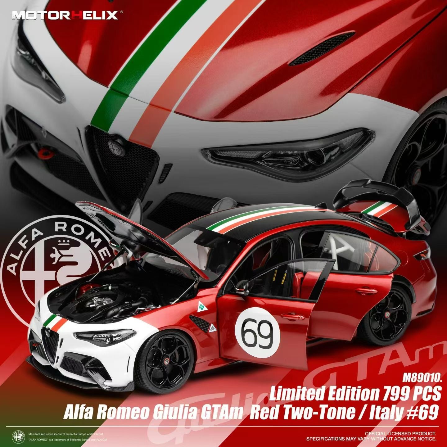 MOTORHELIX 1/18 Diecast Car Model: Alfa Romeo Giulia GTAm