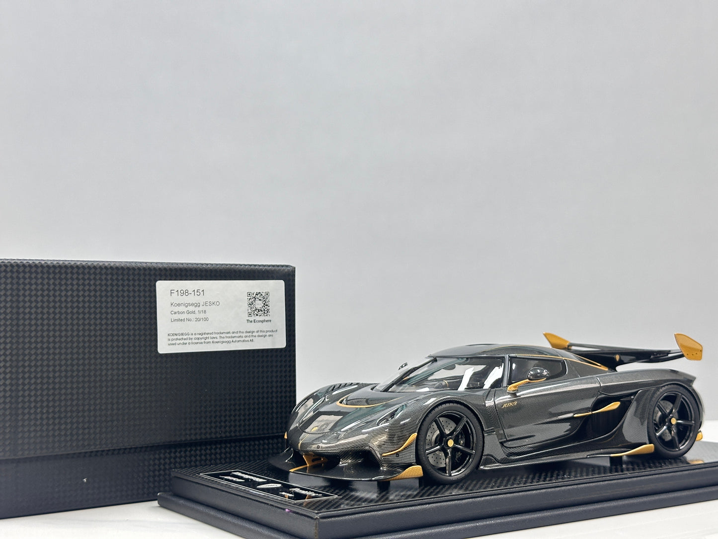 FRONTIART 1/18 Koenigsegg Jesko Carbon Gold FA197