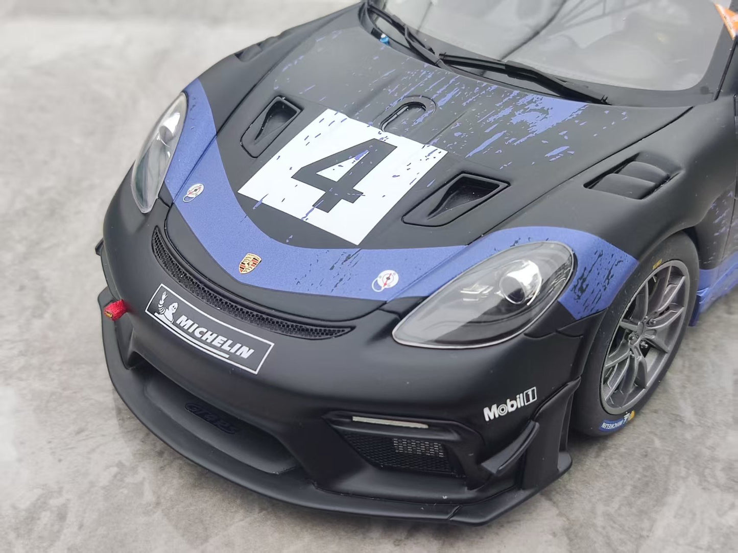 OTTO 1/18 Porsche Cayman 718 GT4 RS Clubport 2021 Blue/Black Livery OT469