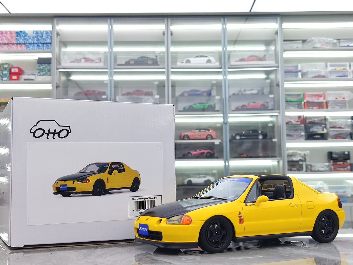 OTTO 1/18 Honda Civic Delsol Spoon Phoenix Yellow OT1154