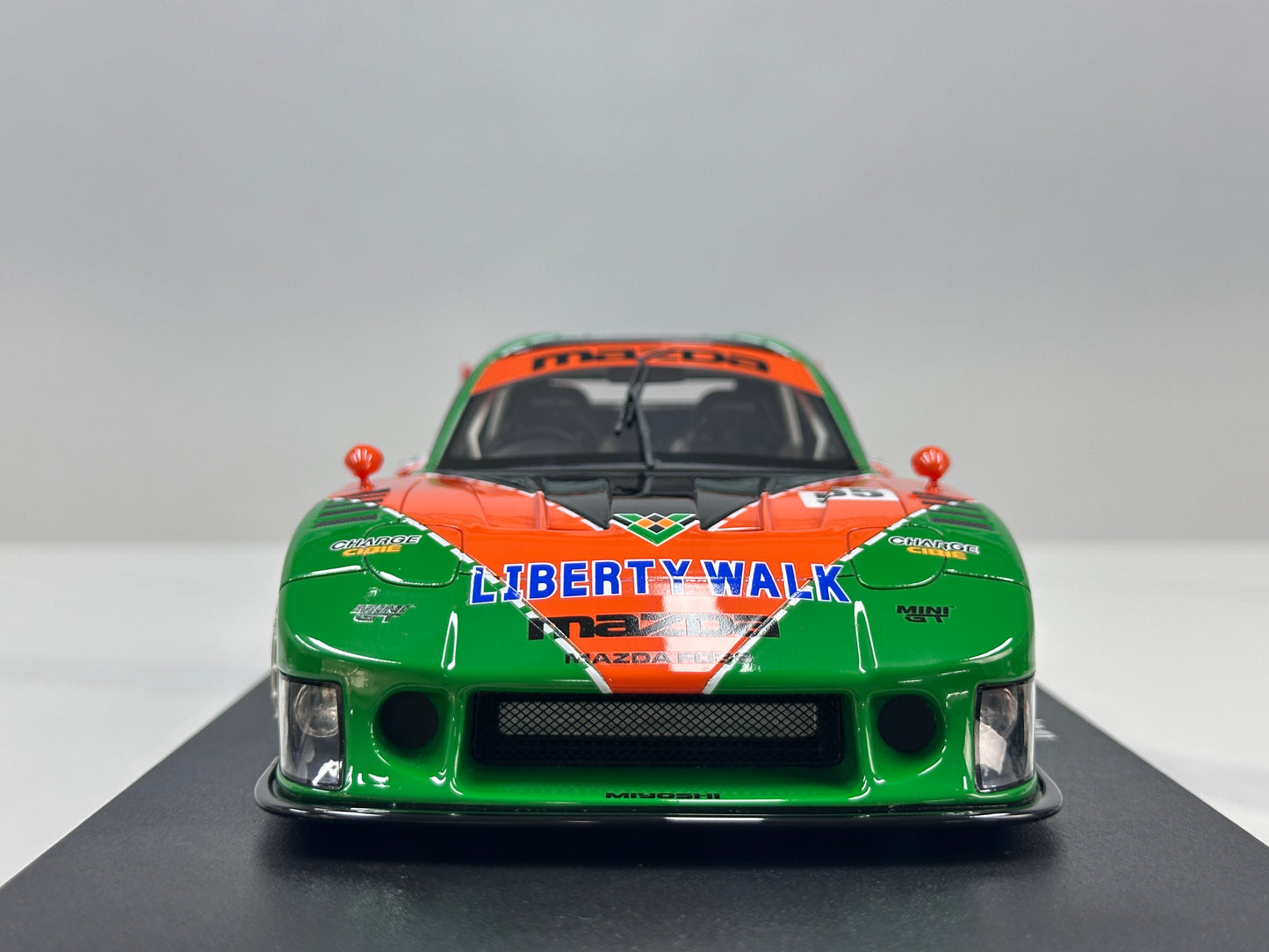 GT Spirit 1/18 Mazda LB-WORKS RX-7 LB Super Silhouette Green/Orange GT568